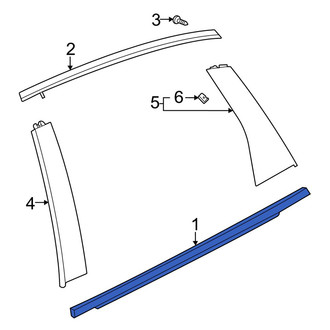 Acura OE - Rear Left Door Belt Molding