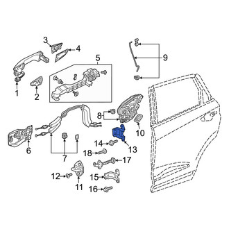 Acura OE - Rear Right Upper Door Hinge