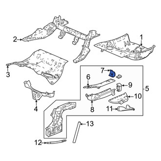 Acura OE - Left Frame Side Member Reinforcement Bracket