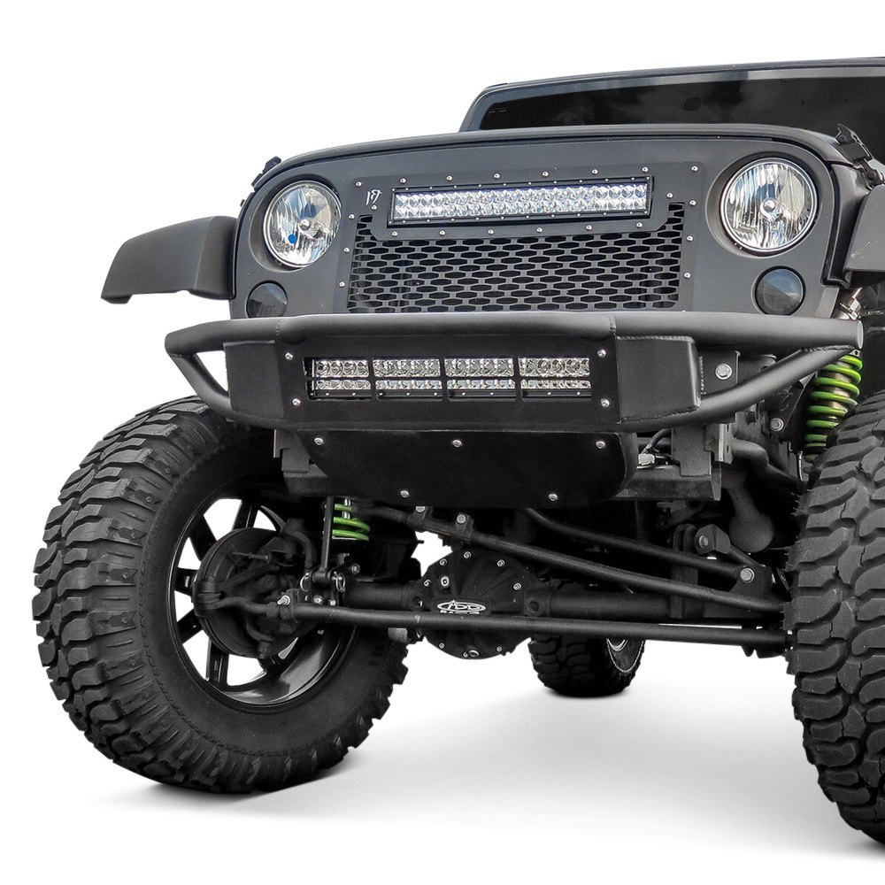 Addictive Desert Designs® - Jeep Wrangler JK 2018 Venom Stubby Black Front  Pre-Runner Bumper
