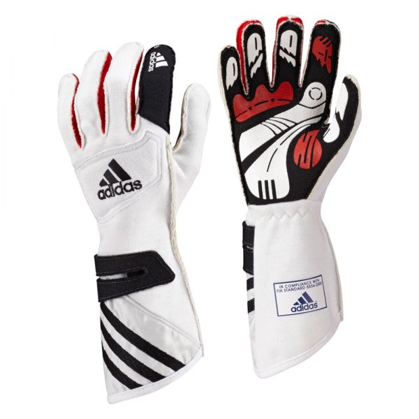 Adidas® - RSR White/Black/Red S Racing Gloves