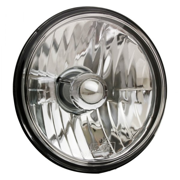 Adjure® - 5 3/4" Round Chrome Diamond Cut Euro Headlight With Bullet Style Bulb Cover