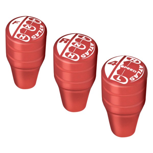 Advance Adapters® - Atlas Sport Red Transfer Case 4-Speed Knob Set with Standard Shift Pattern