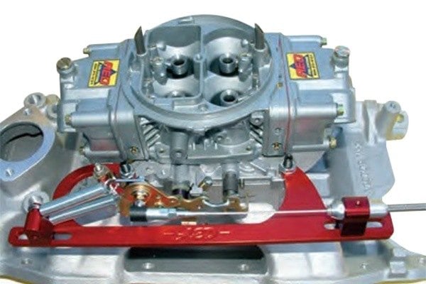 AED Performance Chevy Throttle & Spring Bracket - Red 6700R AED Performance Chevy Throttle & Spring Bracket - Red 6700R