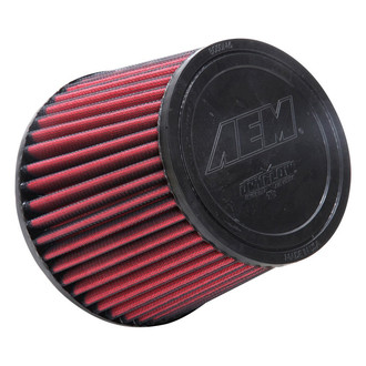 AEM Intakes® - DryFlow® Round Tapered Red Air Filter (5" F x 6.438" B x 5" T x 5" H)