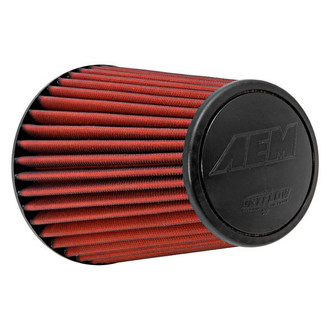 AEM Intakes® - DryFlow® Round Tapered Red Air Filter (6" F x 7.5" B x 5.063" T x 9.125" H)