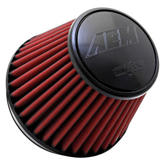AEM Intakes® - DryFlow® Round Tapered Red Air Filter (6" F x 7.5" B x 5.125" T x 5" H)