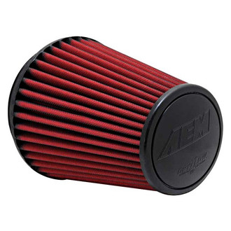 AEM Intakes® - DryFlow® Round Tapered Red Air Filter (6" F x 7.5" B x 5.125" T x 8.125" H)