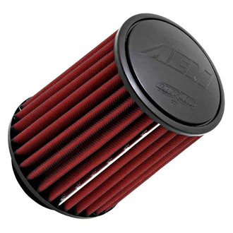 AEM Intakes® - DryFlow® Round Tapered Red Air Filter (3.5" F x 6" B x 5.25" T x 7" H)