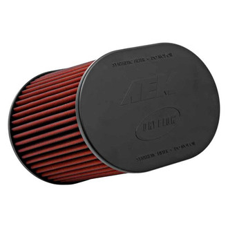 AEM Intakes® - DryFlow® Oval Tapered Red Air Filter (4" F x 10.5" BOL x 8" BOW x 9.5" TOL x 6.75" TOW x 9" H)
