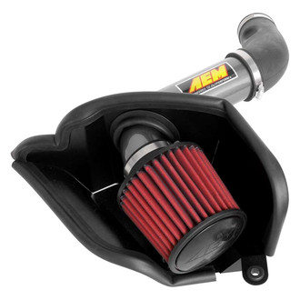 AEM Intakes® - Aluminum Gunmetal Gray Cold Air Intake System with Red Filter