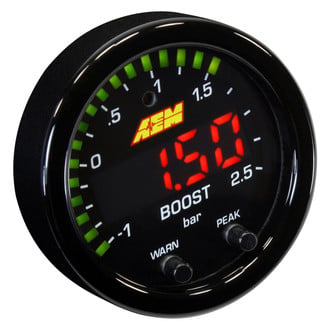 AEM Performance Electronics® - X-Series 2-1/16" Vacuum Boost Pressure Gauges, Black