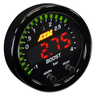 AEM Performance Electronics® - X-Series 2-1/16" Boost Pressure Gauge, Black, 60 PSI/4 BAR