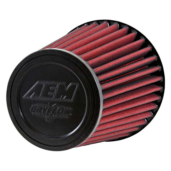 AEM Intakes® 212075DK DryFlow® Round Tapered Red Air Filter (5" F x