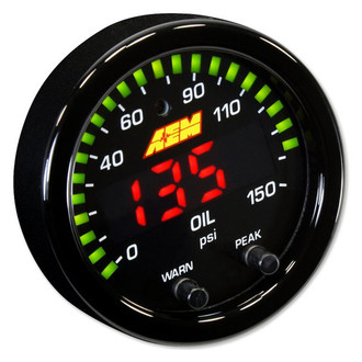 AEM Performance Electronics® - X-Series 2-1/16" Oil Pressure Gauge, Black, 0-150 PSI