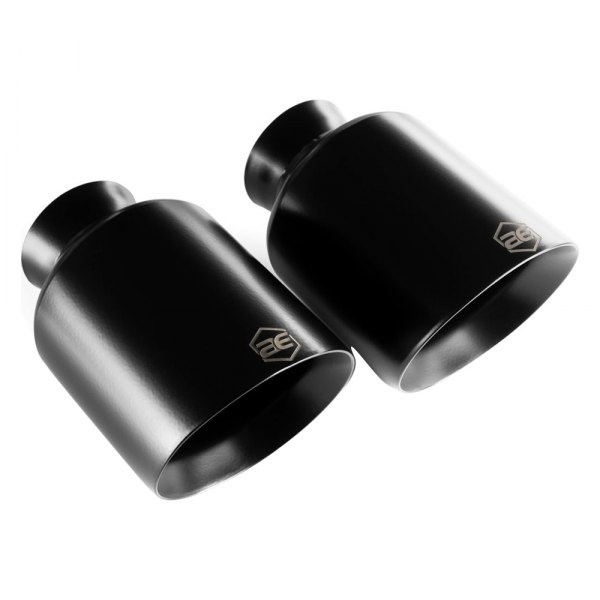 AERO Exhaust® - 304 SS Round Angle Cut Black Exhaust Tips
