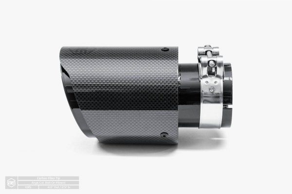 AERO Exhaust® - 304 SS Round Angle Cut Carbon Fiber Exhaust Tip