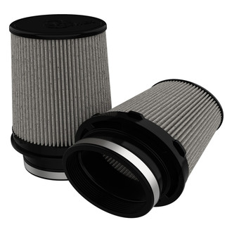 aFe® - Magnum Flow® Pro Dry S Oval Tapered Gray Air Filter (Pair) (4.5" FIL x 3.1" FIW x 6" BOL x 5" BOW x 5" TOL x 3.7" TOW x 7" H)