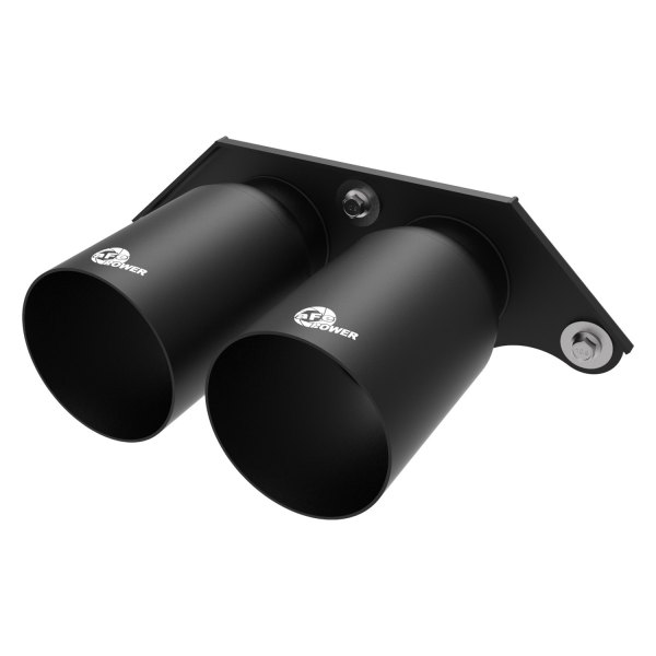 aFe® - Mach Force XP™ 304 SS Round Straight Cut Satin Black Exhaust Tips