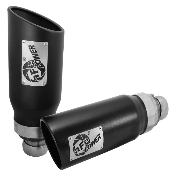aFe® - Mach Force XP™ 409 SS Round Angle Cut Black Exhaust Tips