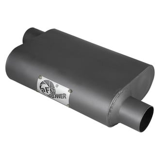 aFe® 49M00003 - Scorpion™ Aluminized Steel Oval Black Exhaust Muffler (2.5" Offset ID, 2.5" Offset OD, 13" Length)
