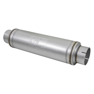 aFe® - Atlas™ Aluminized Steel Round Gray Exhaust Muffler (5" Center ID, 5" Center OD, 24" Length)
