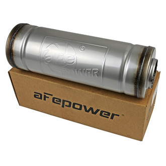aFe® - Mach Force XP™ 304 SS Round Exhaust Muffler (2.5" Center ID, 2.5" Center OD, 14" Length)