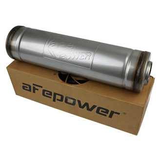 aFe® - Mach Force XP™ 304 SS Round Exhaust Muffler (2.5" Center ID, 2.5" Center OD, 18" Length)