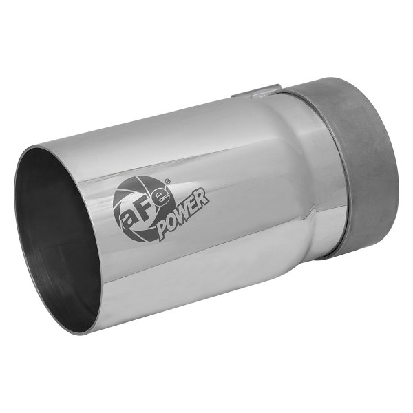 aFe® - Mach Force XP™ 304 SS Round Straight Cut Polished Exhaust Tip with Laser Etched Logo