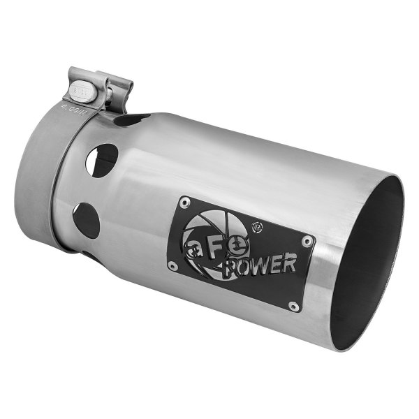 aFe® - Rebel XD Series™ 304 SS Round Intercooled Straight Cut Polished Exhaust Tip
