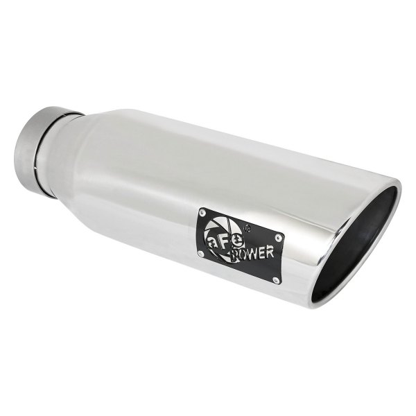 aFe® - Mach Force XP™ Passenger Side 409 SS Round Angle Cut Polished Exhaust Tip with Laser Cut Logo