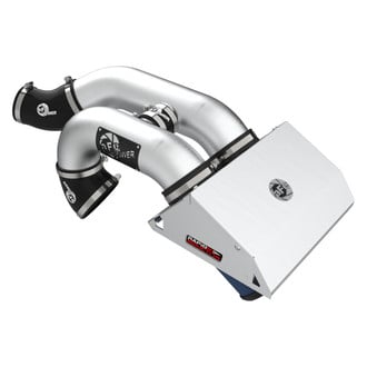 aFe® - Rapid Induction Brushed Aluminum Cold Air Intake System with Pro 5R Blue Filter With Dual Filters