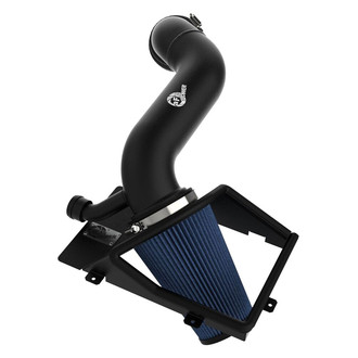 aFe® - Rapid Induction Wrinkle-Black Powder-Coated Cold Air Intake System with Pro 5R Blue Filter