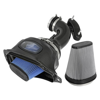 aFe® - Black Series Momentum® Aluminum Black Carbon Fiber Cold Air Intake System with Pro 5R and Pro Dry S Gray Filter