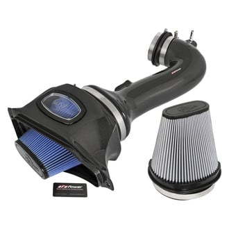 aFe® - Black Series Momentum® Aluminum Black Carbon Fiber Cold Air Intake System with Pro 5R and Pro Dry S Gray Filter