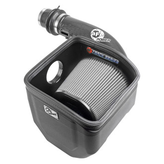 aFe® - Magnum Force® Stage 2 Track Series Aluminum Black Carbon Fiber Cold Air Intake System with Pro Dry S Gray Filter