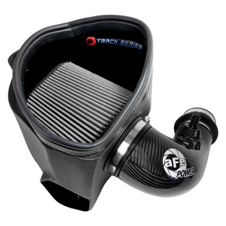 aFe® - Magnum Force® Stage 2 Track Series Aluminum Black Carbon Fiber Cold Air Intake System with Pro Dry S Gray Filter
