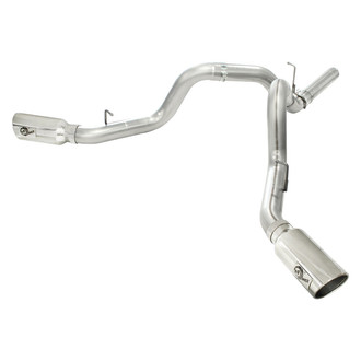 aFe® - Large Bore HD™ 409 SS DPF-Back Exhaust System with Split Side Exit