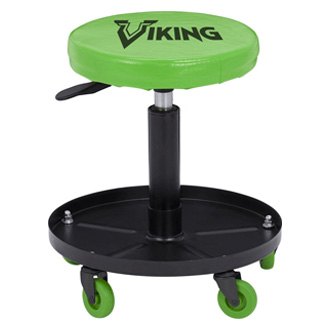 AFF® - Viking™ 300 lb Black Round Creeper Seat with Adjustable Height and Tool Tray