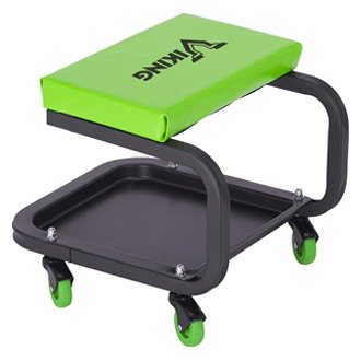 AFF® - Viking™ 300 lb Black Mechanic's Rectangular Creeper Seat with Adjustable Height and Tool Tray