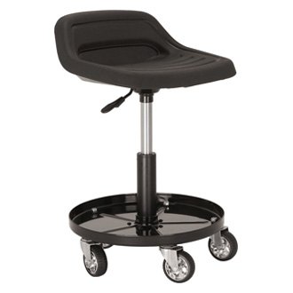 AFF® - Viking™ 300 lb Black Tractor Style Creeper Seat with Adjustable Height and Tool Tray