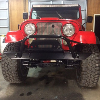 Affordable Offroad® - Affordable Series Mid Width Raw Front Winch HD Bumper with Pre-Runner Guard and Rear HD Bumper