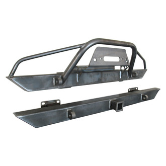 Affordable Offroad® - Affordable Series Full Width Raw Front Winch HD Bumper with Pre-Runner Guard and Rear HD Bumper