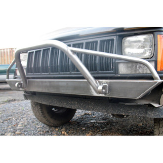 Affordable Offroad® - Affordable Series Mid Width Black Powder Coated Front HD Bumper with Pre-Runner Guard and Rear HD Bumper