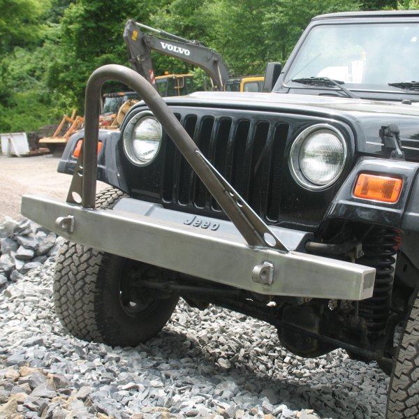Affordable Offroad® - Jeep Wrangler 1997 Elite Series Full Width Front HD  Bumper with Stinger and Hitch Receiver