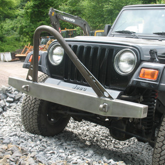 Affordable Offroad® - Elite Series Full Width Black Powder Coated Front HD Bumper with Stinger