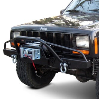 Affordable Offroad® - Elite Series Full Width Front Winch HD Bumper with Pre-Runner Guard and Hitch Receiver