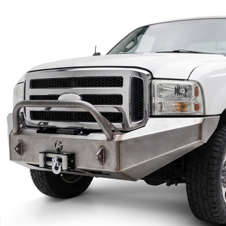 Affordable Offroad® - Elite Series Full Width Raw Front Winch Modular Bumper with Hoop