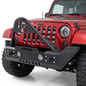 Affordable Offroad® - Mid Width Raw Front Winch HD Bumper with Stinger