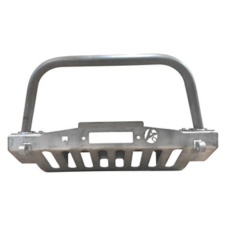 Affordable Offroad® - Elite Series Stubby Raw Front Winch HD Bumper with Hoop